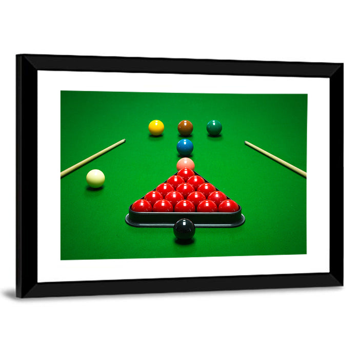 Triangular Snooker Rack Wall Art as a framed print
