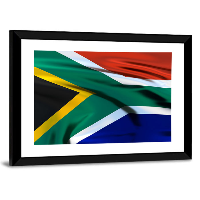 South African Flag Wall Art as a framed print