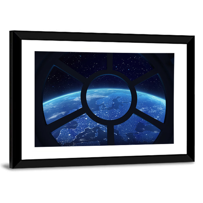 Earth from Space Station Wall Art as a framed print