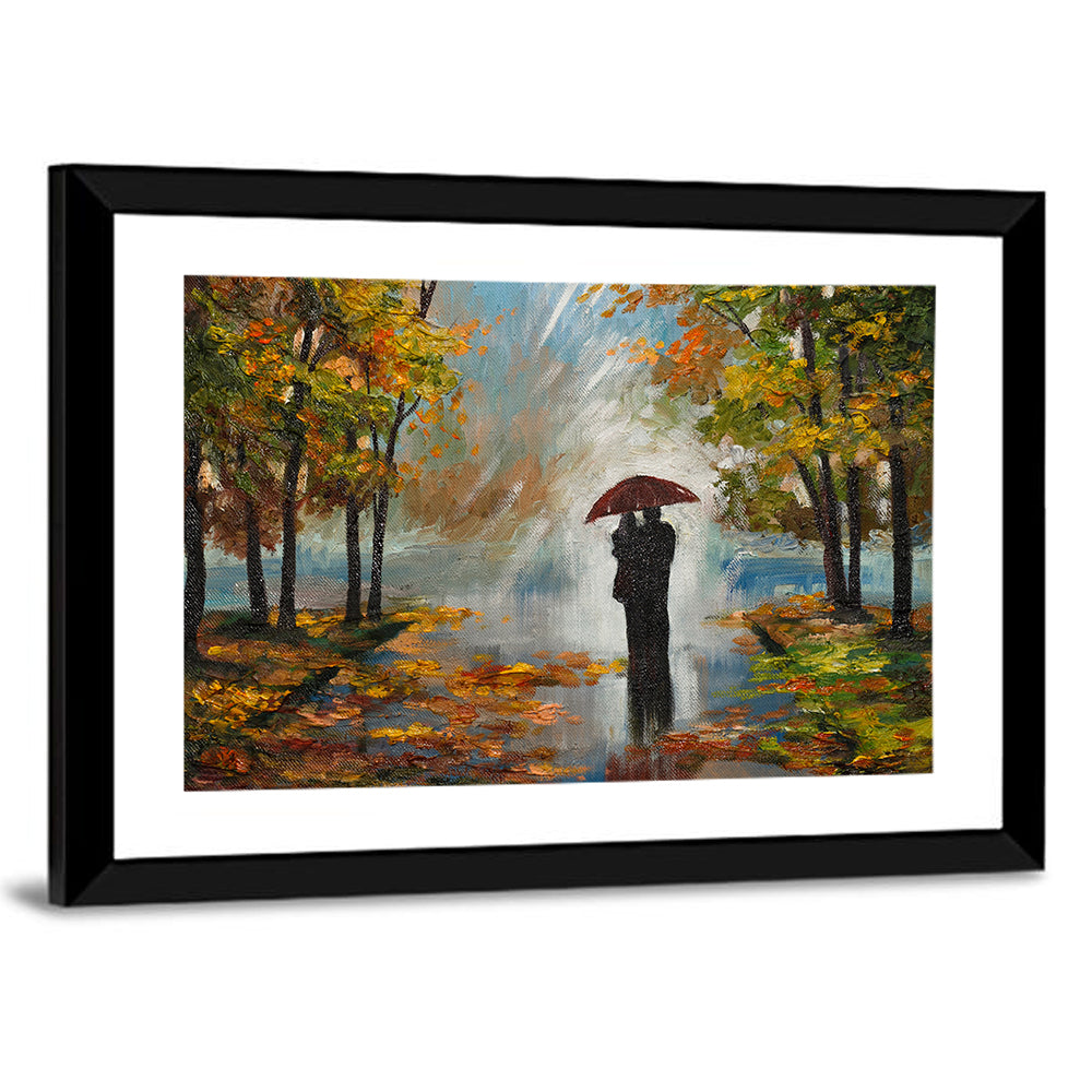 Couple in Autumn Forest Wall Art