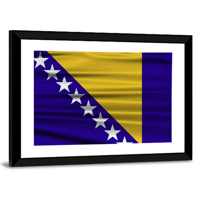 Bosnia and Herzegovina Flag Wall Art as a framed print