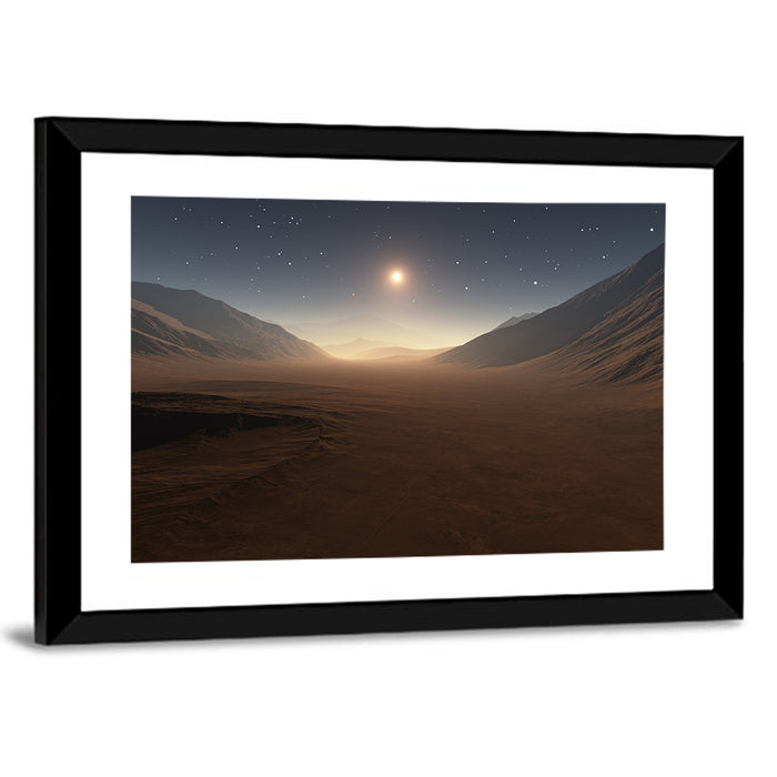 Martian Sunset Wall Art as a framed print