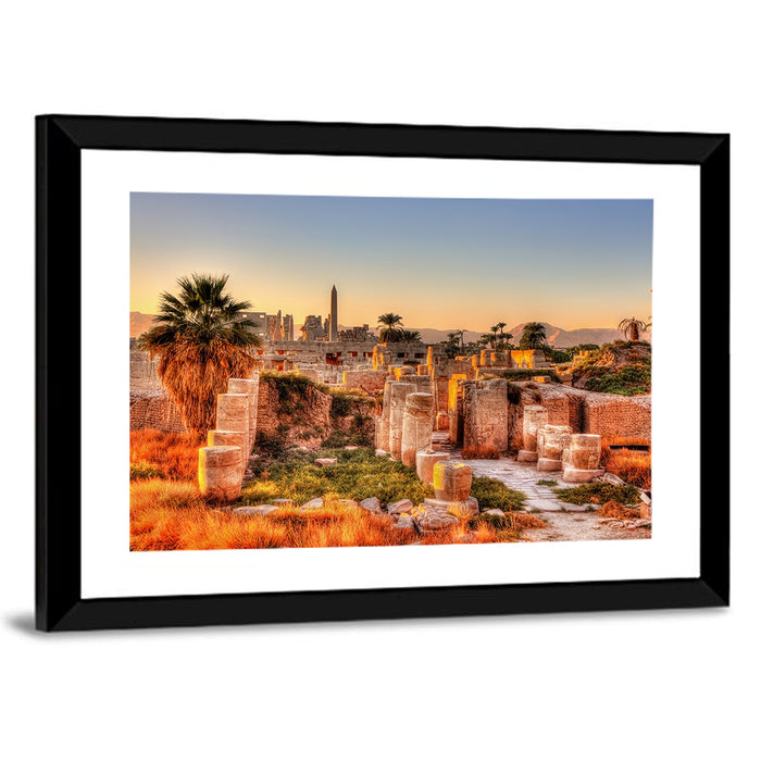 Karnak Temple at Golden Dusk Wall Art as a framed print