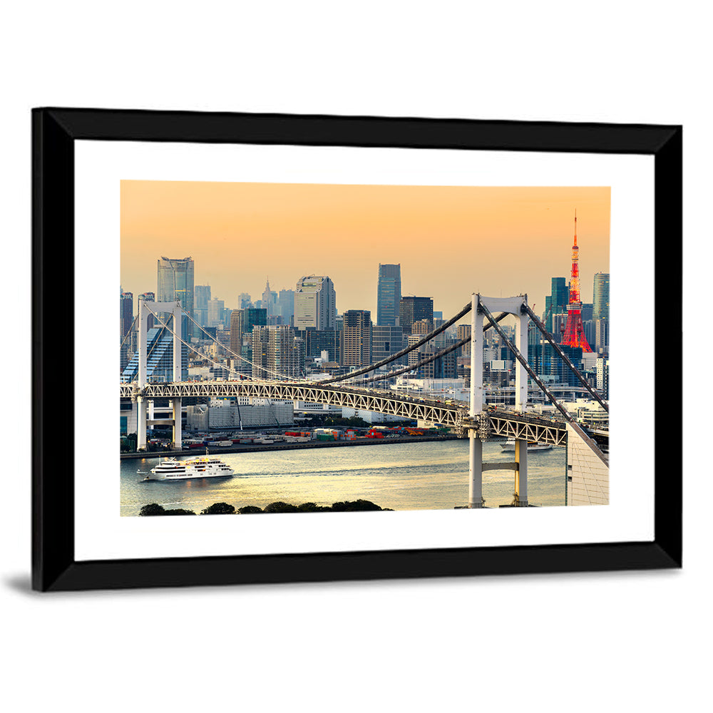 Rainbow Bridge and Tokyo Tower Skyline Wall Art