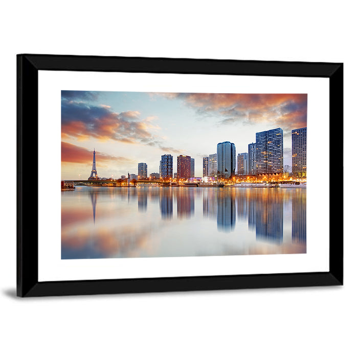 Paris Skyline with Eiffel Tower Wall Art as a framed print