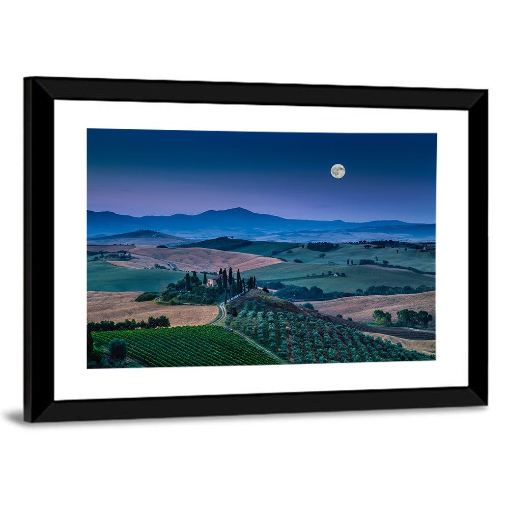 Moonlit Tuscan Hills Wall Art