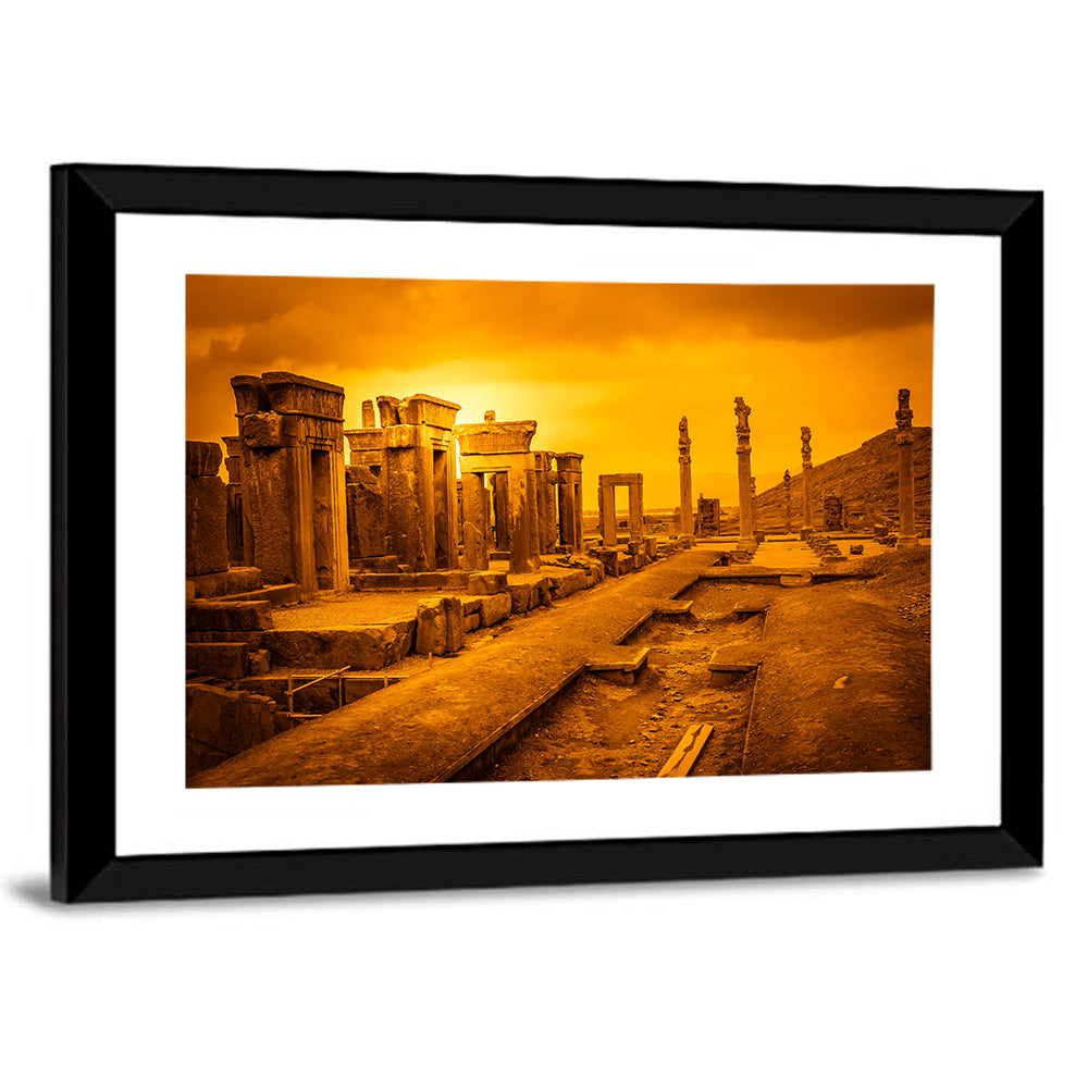 Persepolis Ruins at Golden Dusk Wall Art