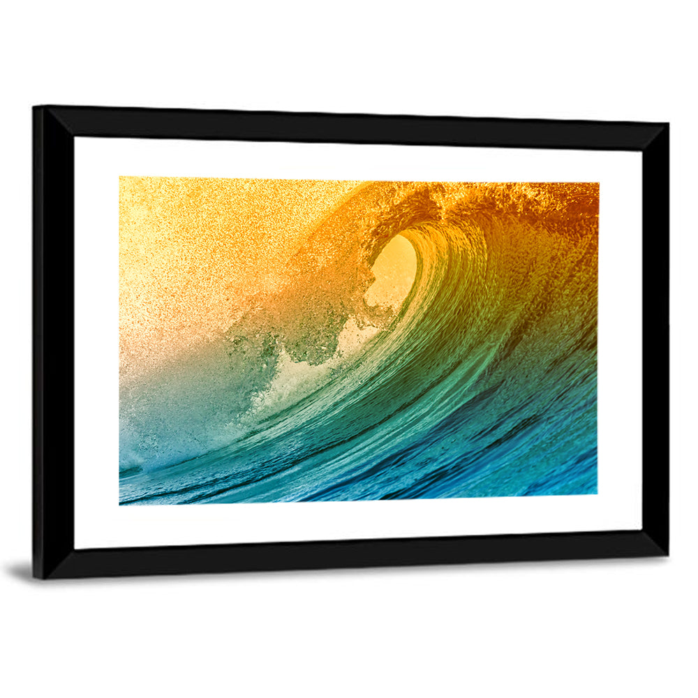 Golden Hour Barrel Wave Wall Art