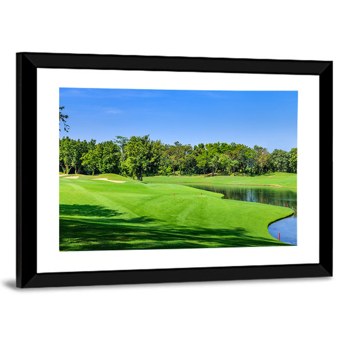Green Golf Course Thailand Wall Art as a framed print