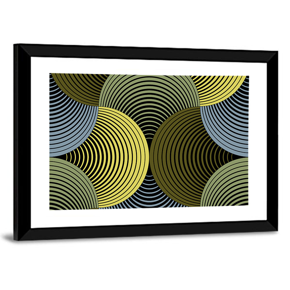 Olive and Yellow Petal Grid Wall Art