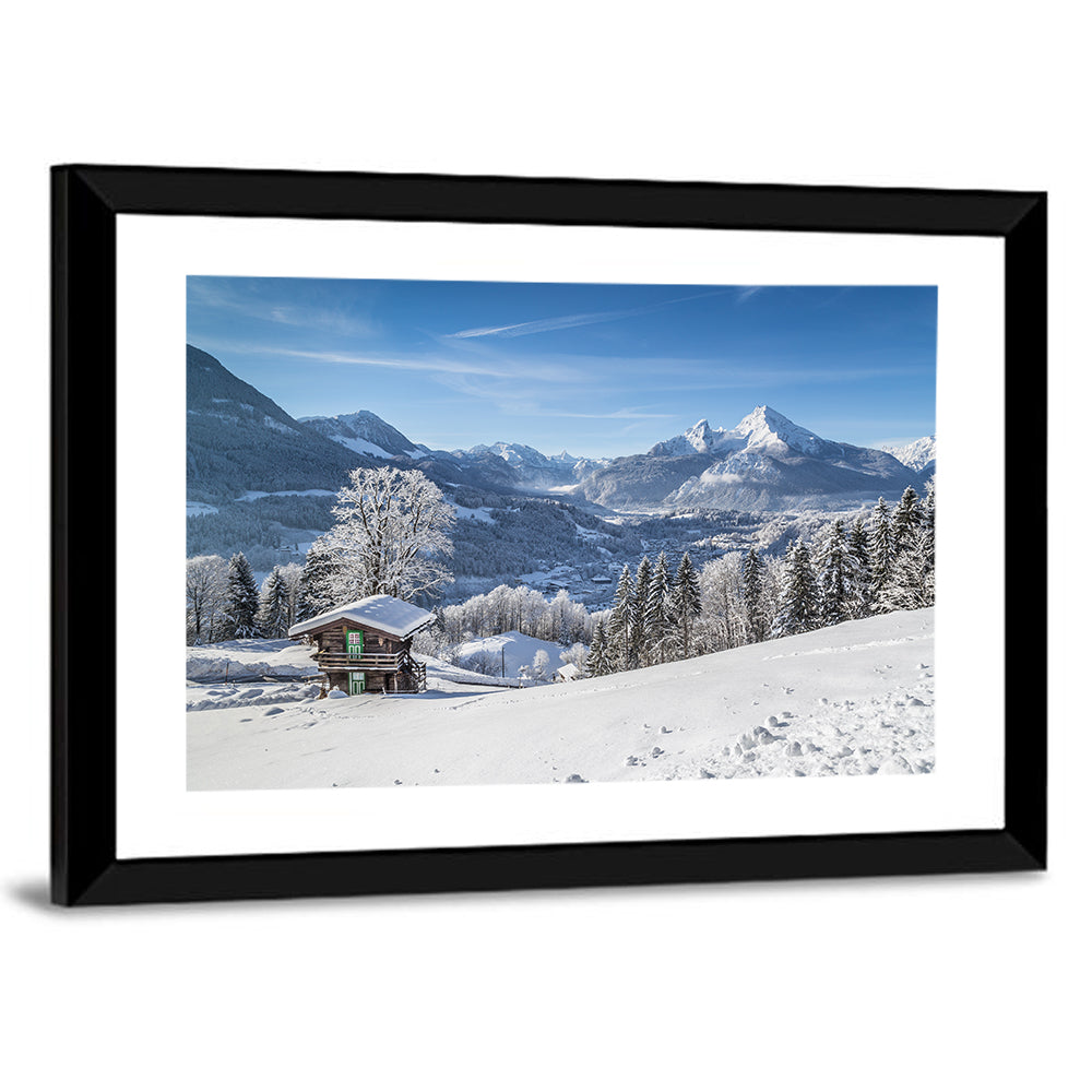 Berchtesgaden Alpine Cabin Scene Wall Art