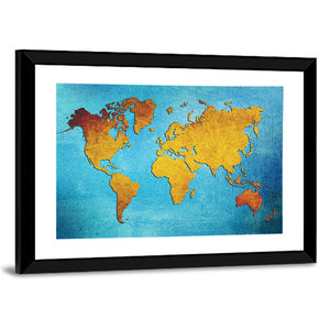 Grunge World Map Wall Art