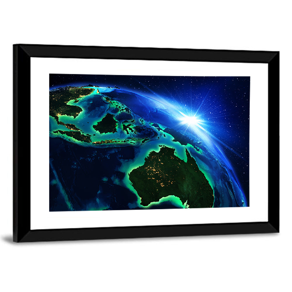 Australia and Indonesia from Space Wall Art
