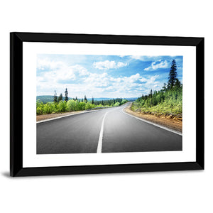 Road In Mountain Forest Wall Art