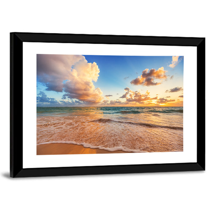 Caribbean Sunset Cloudscape Wall Art as a framed print