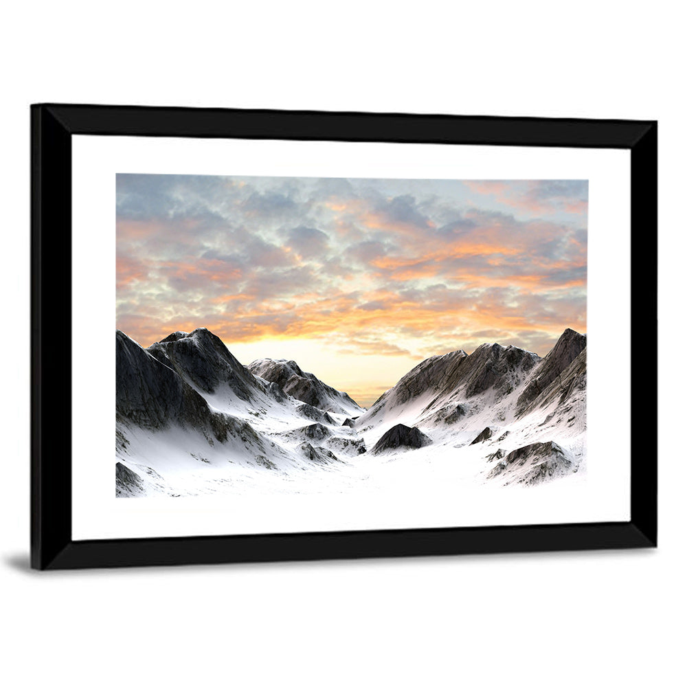 Snowy Mountain Peak Wall Art