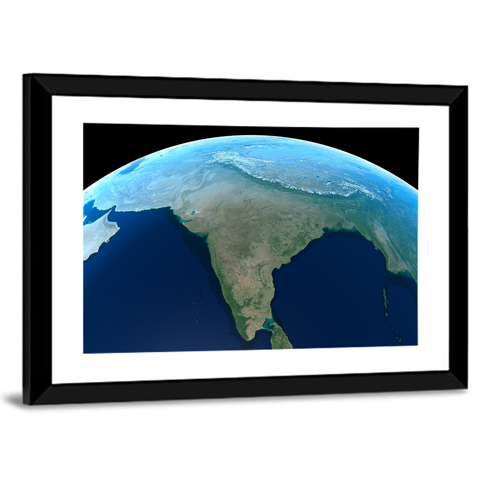 India from Space Wall Art