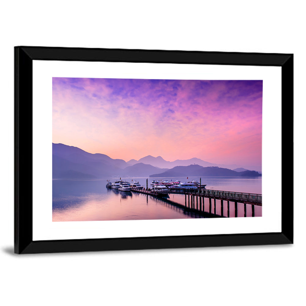 Sun Moon Lake at Dusk Wall Art