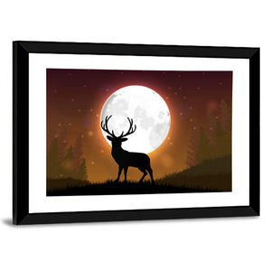 Deer Standing On Hill Wall Art