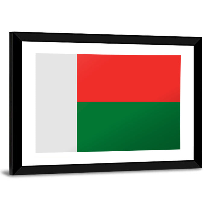 Madagascar Flag Wall Art as a framed print