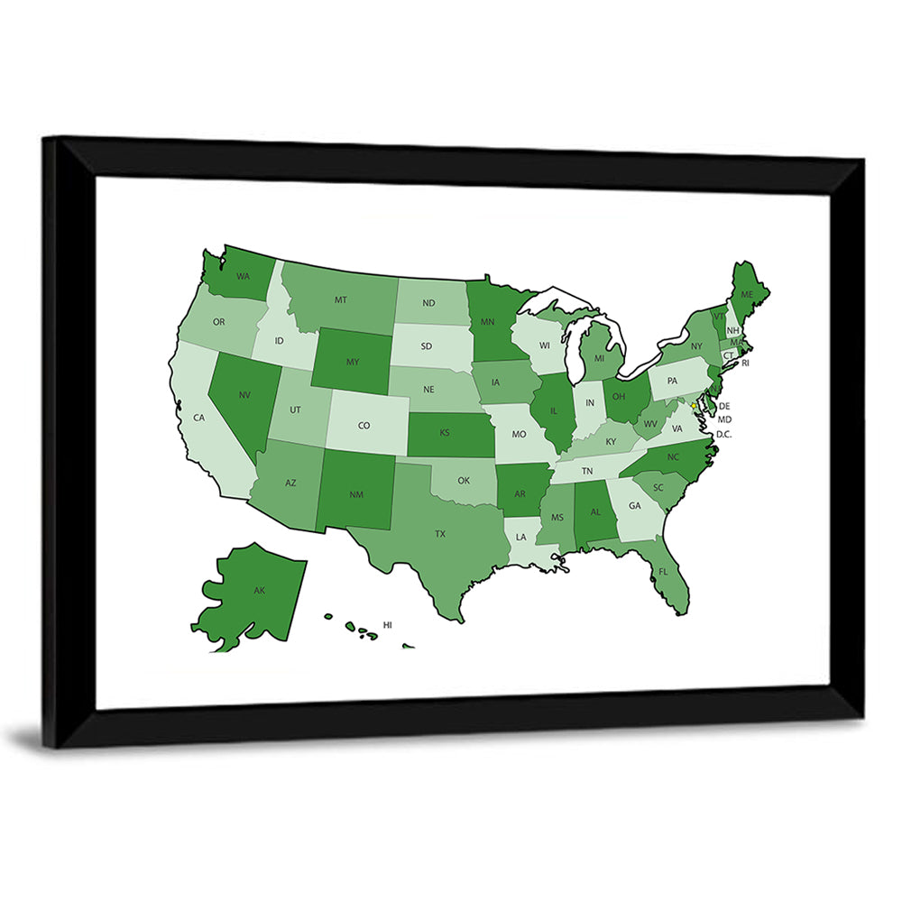 United States Political Map Wall Art
