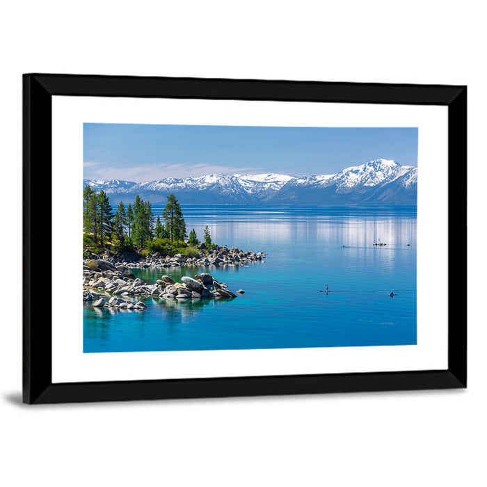 Lake Tahoe Shoreline View Wall Art as a framed print