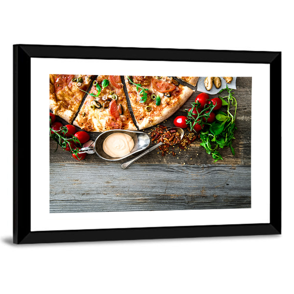 Seafood Pizza with Mussels and Tomatoes Wall Art