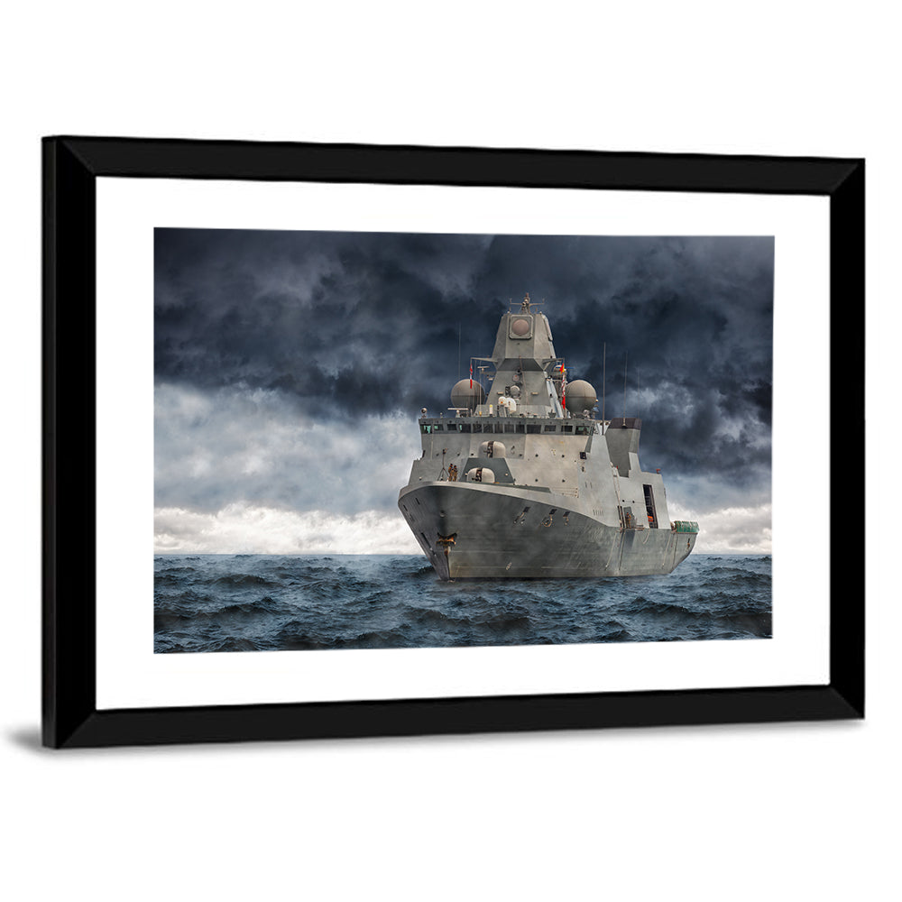 Frigate in Stormy Sea Wall Art