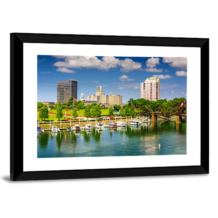Augusta Canal Skyline Wall Art as a framed print