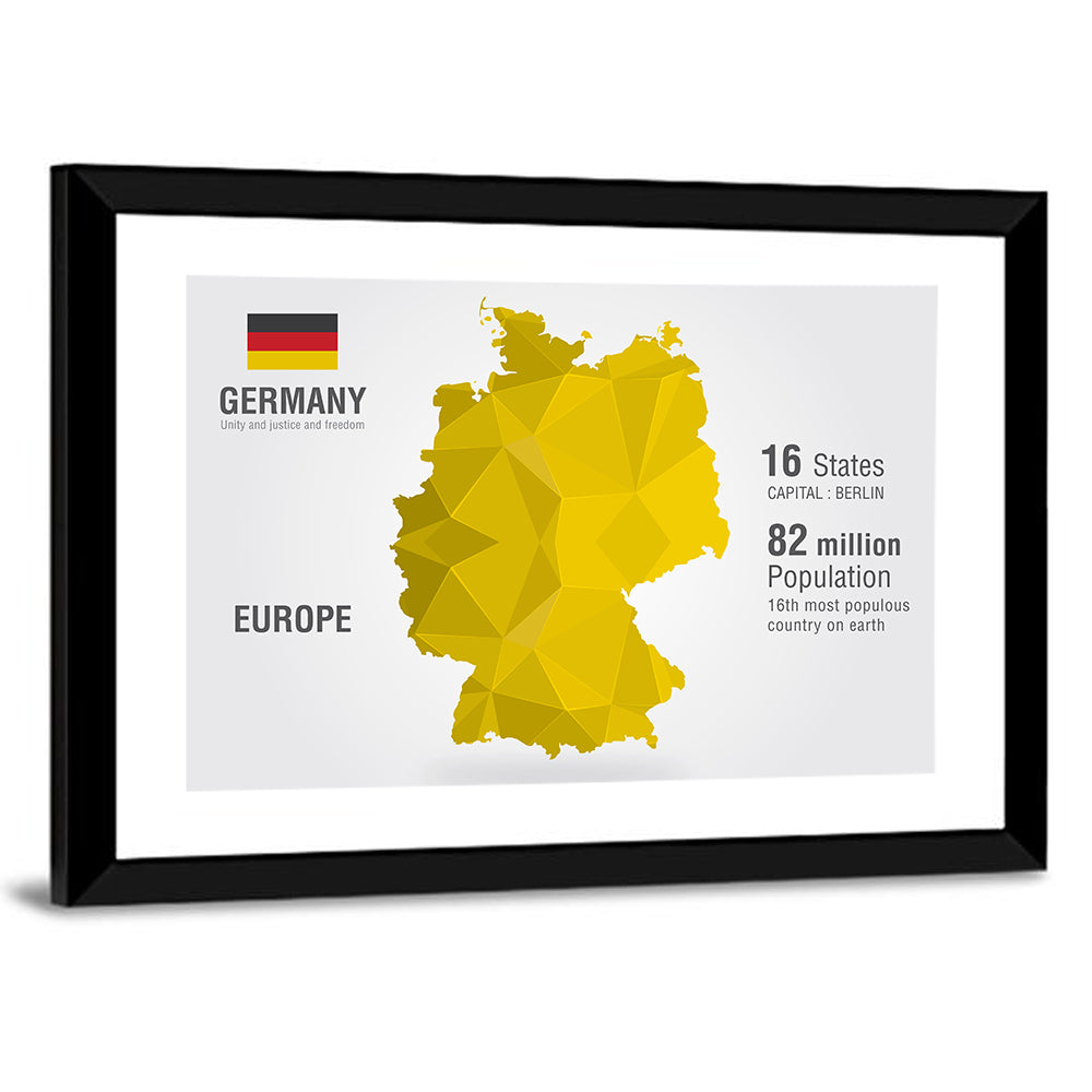 Germany Geometric Map Wall Art