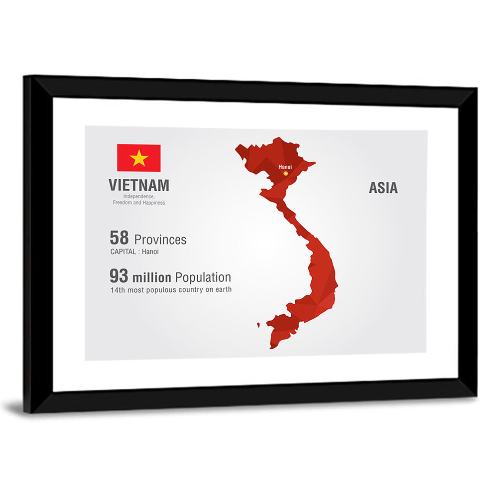 Geometric Vietnam Map Wall Art