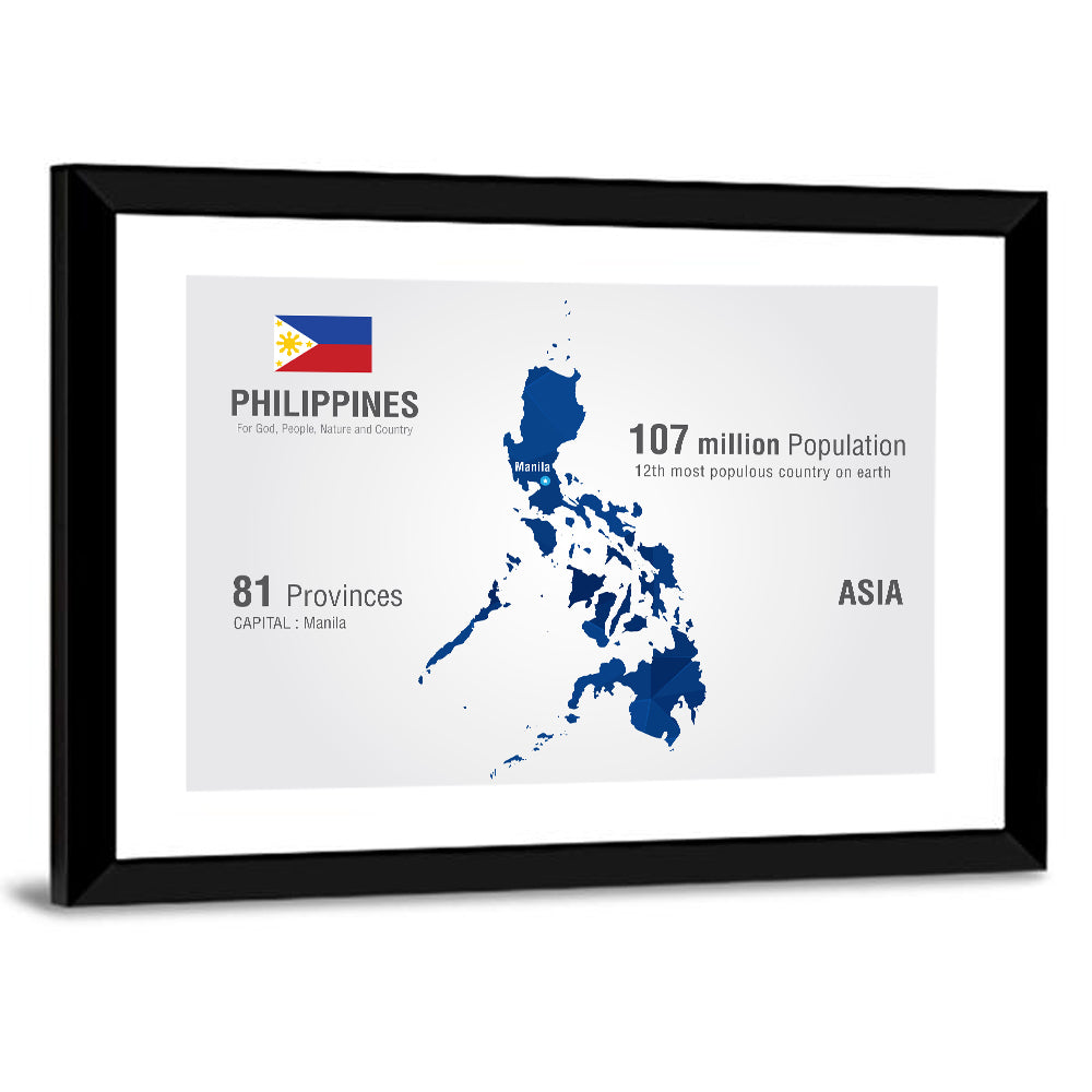 Philippines Map Infographic Wall Art