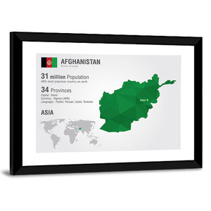 Afghanistan Map Wall Art