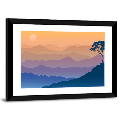 Sunrise in Mountain Ranges Wall Art