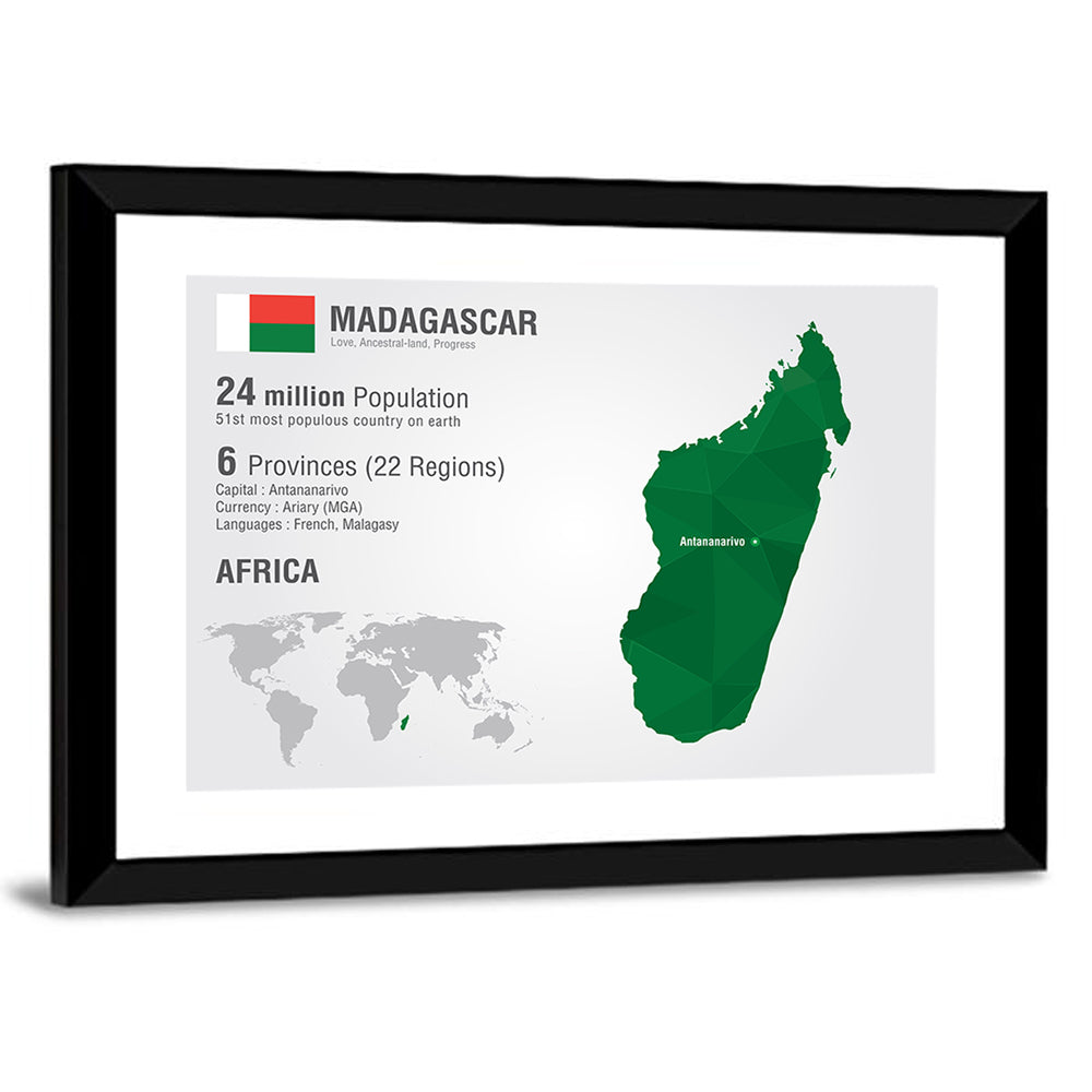 Madagascar Geometric Map Wall Art