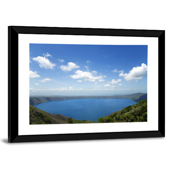 Serene Apoyo Crater Lake Wall Art as a framed print