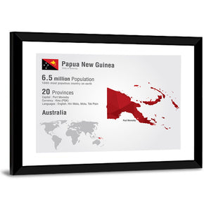Papua New Guinea Map Wall Art