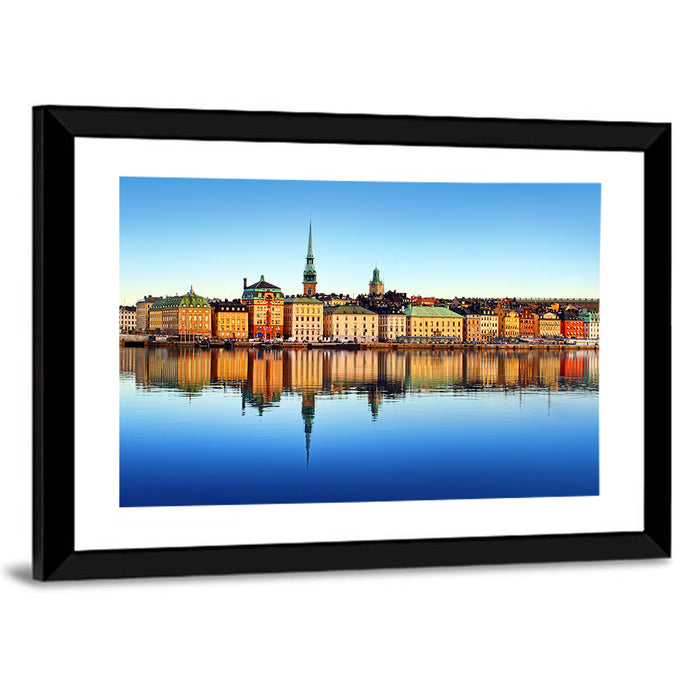 Stockholm Gamla Stan Skyline Wall Art as a framed print