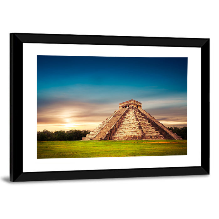 Temple of Kukulkan, Chichen Itza Wall Art as a framed print