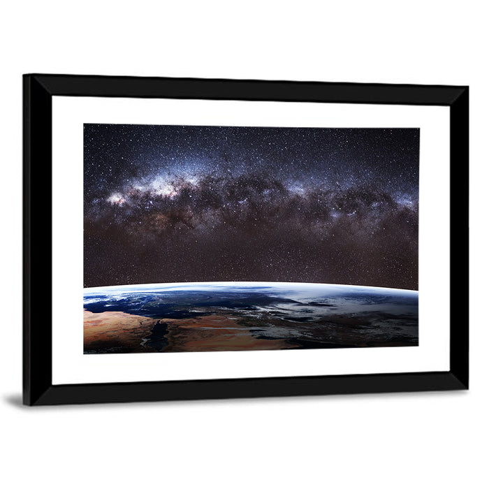 Earth from Space Wall Art as a framed print