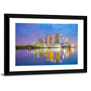 Singapore Cityscapes At Twilight Wall Art