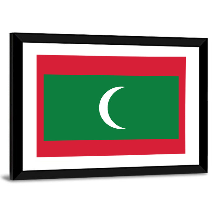 Maldives Flag Wall Art as a framed print