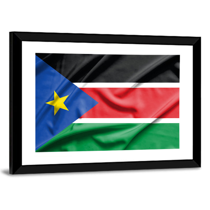 South Sudan Flag Wall Art as a framed print