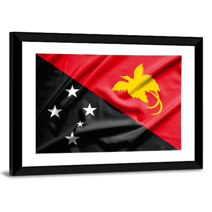 Papua New Guinea Flag Graphic Wall Art as a framed print