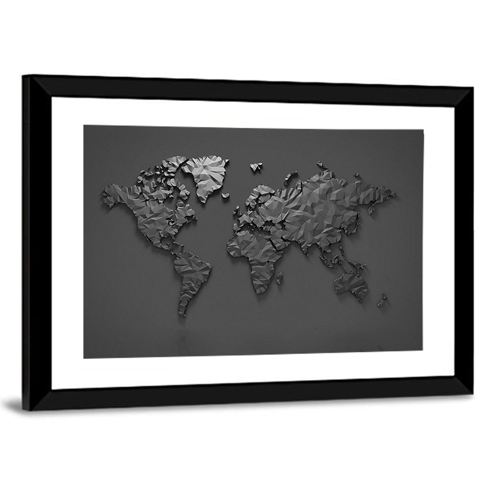 Low-poly World Map Wall Art