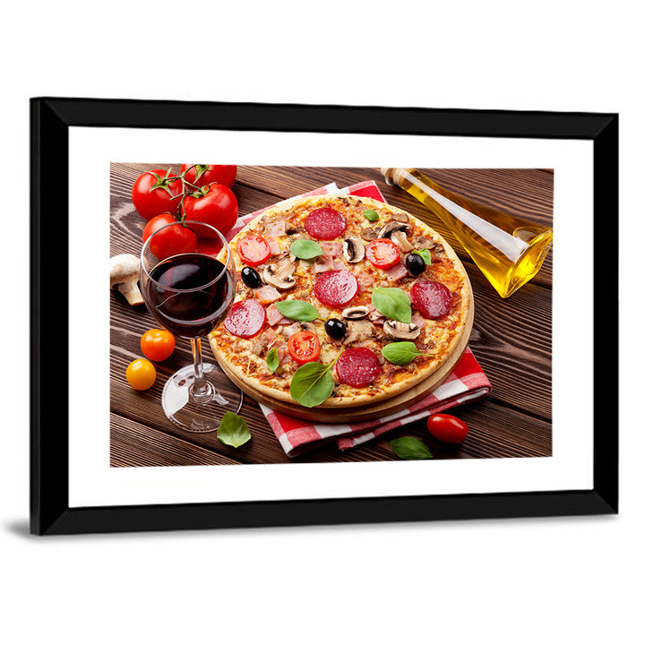 Rustic Italian Pizza Still Life Wall Art