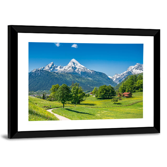 Watzmann Mountain Pastures, Berchtesgaden Wall Art as a framed print