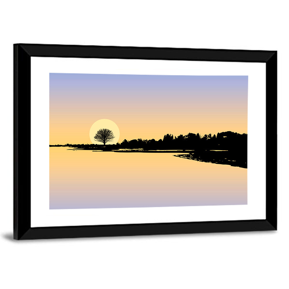 Sunset Reflection on Lake Wall Art