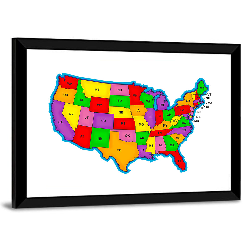 Bold United States Map Wall Art