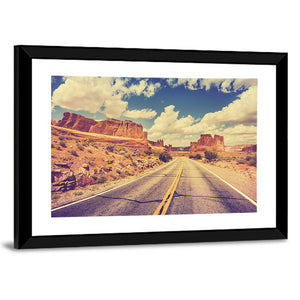 Vintage Desert Road In USA Wall Art